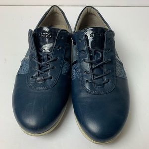 ECCO Women's Sneaker Walking Blue Leather Athletic